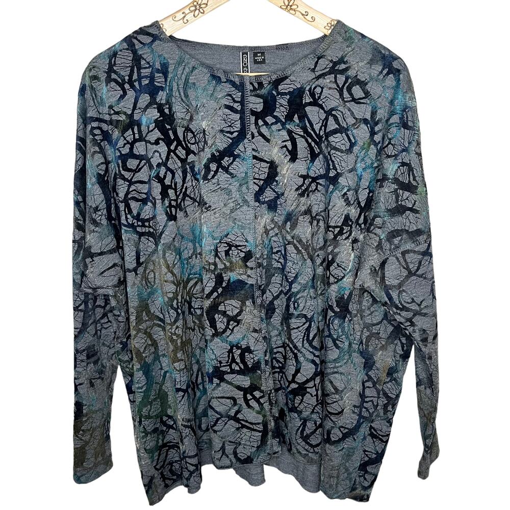 Sno Skins Velvet Burnout Boxy Top Shirt Size Medium